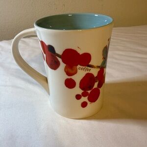 Starbucks Mug with Red Berry Graphic and Seafoam Interior